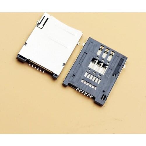 100pcs SIM Card Socket Self Push 6Pin with Sharpe column 18H for Phone Table PC SIM Card Connector