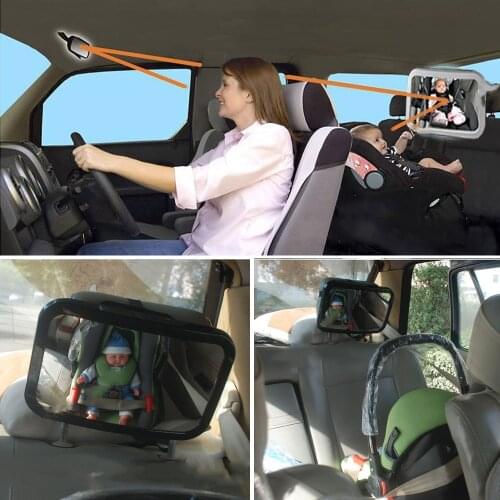 AuMoHall Adjustable Car Backseat Mirror Baby Safety RearView Mirror Headrest Mount Square Safety View Baby Kids Interior Mirrors