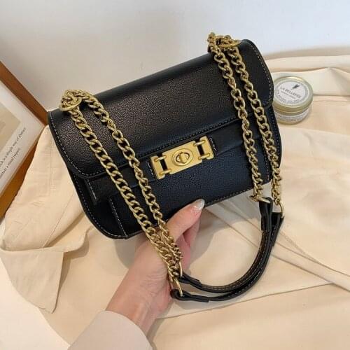 FUNMARDI Luxury Lock Crossbody Bags Women PU Leather Shoulder Bags Solid Color Bag Small Square Bag Female HandBag Lady WLHB2322
