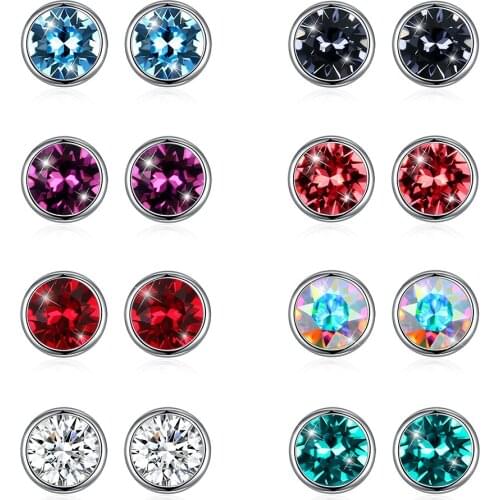 S925 sterling silver round earrings 925 sterling silver stud earrings Simple round earrings