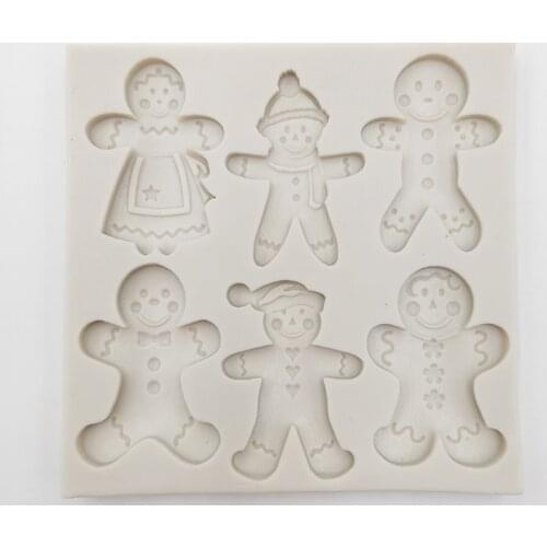 Minsunbak Christmas Series Silicone Mold 6 Shape Snowman Shape Chocolate Mold DIY Biscuit Baking Tool