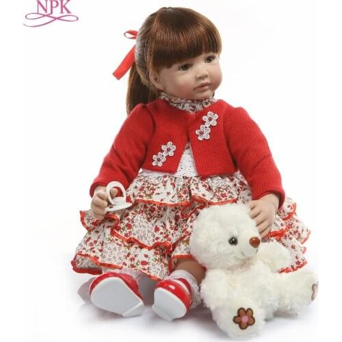 NPK Silicone Reborn Baby Doll Toys 24inch Vinyl Princess Toddler Babies Dolls Girls Birthday Gift For Children Sleeping Toys