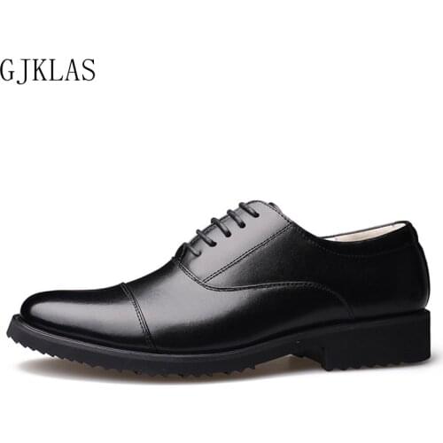 Mens Dress Shoes Real Leather Oxfords Business Office Pointed Black Lace-Up Mens Business Formal Shoes for Men Wedding Shoes