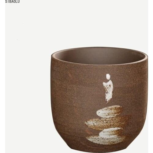 Japanese Ceramic Tea Cup Handpainted Ceramic Teacup Chinese Kung Fu Cup 75mlUnglazed Stoneware Tea Cup Old Rock Clay