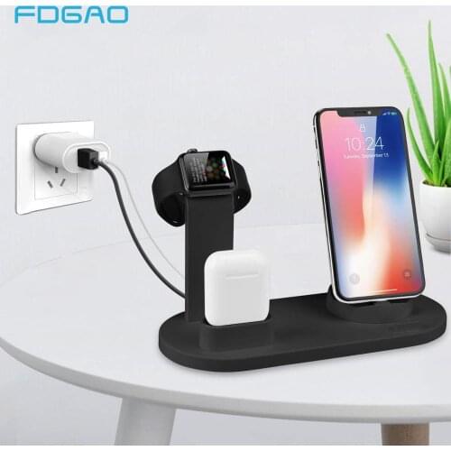 3 in 1 Charging Dock Holder For Apple Watch 5 4 3 2 iPhone 11 X XS XR MAX 7 8 6s 6 Airpods TYPE C USB Charger Stand Station Base