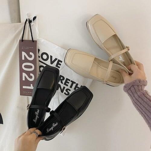 2021 New Spring Mary Jane Shoes Casual Fashion Woman Shoes For Woman Thick Heel Moccasin Cute Shoes Ballet Zapatos Mujer