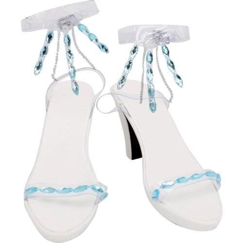 Elsa Princess Shoes For Girls Women high heels Sexy Rivet ankle strap Fashion Heels Female Elegant ladies