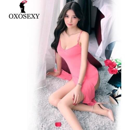 4 Color Blue Black Women Sexy Lingerie Hot Erotic Dress V Neck High Cut Open Crotch Sexy Costumes Nightwear Lenceria Red 154