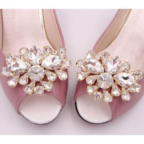 1Pair Luxury Crystal Shoe Clips Removable Rinestone Shoes Charms Buckles Shiny Wedding Bridal Decoration Accessory