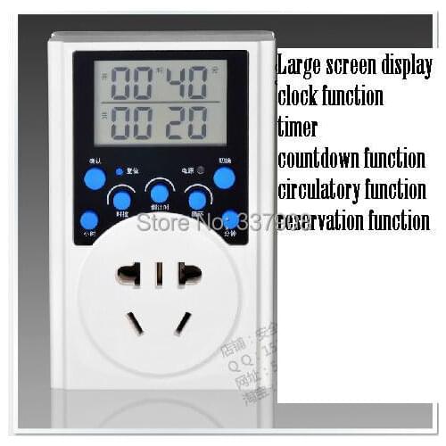 1PCS Apore T319 Smart Power Timer Socket WIth Clock/Timer/Cycle switch/reminder Functions