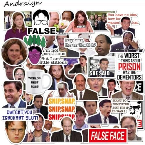 10/50Pcs/pack the office Not Repeating Stickers Pack DIY Decoration for Laptop Skateboard Luggage Refrigerator Notebook Helmet