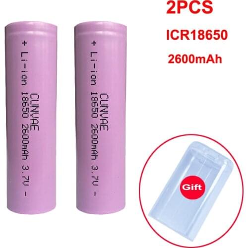 3.7V 18650 NCR18650B ICR18650 Rechargeable Li-ion battery 3.7V 2600mAh For Flashlight batteries + Storage box from RU
