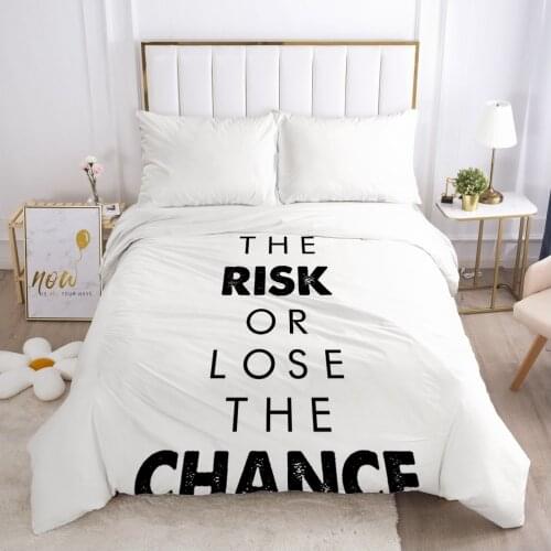 3D Duvet Cover with Zipper Comforter/Quilt/Blanket Cover 200x200 180x210 3D Nordic Bedding White Letter Customize size/design