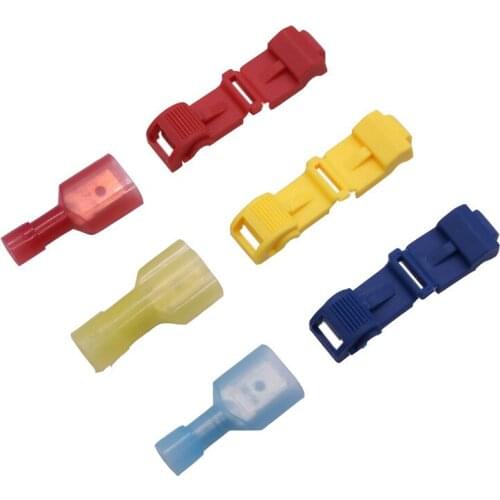 40Pcs/lot Electrical Equipment Supplies Connectors Terminals Terminals T1 Red / T2 Blue / T3 Yellow Wire Quick Connect Connector