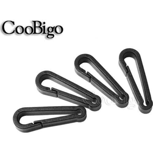 50pcs Plastic Black Gloves Hook Buckles Snap Hook For Shower Curtains Backpack Bag Garment DIY Sewing Cord Lanyard Accessories
