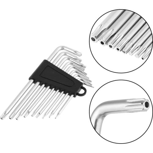 9pcs Small Security Star Hex Universal L-Shape Wrench Set Hand Tools Screwdriver Short Long Style Hexagonal Hole Wrench