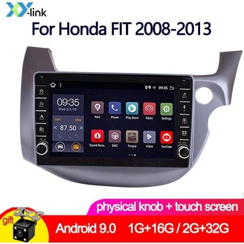 Android 9.0 car dvd multimedia player GPS 10 INCH button knob For Honda FIT 2008-2013 RHD with camera car radio stereo audio