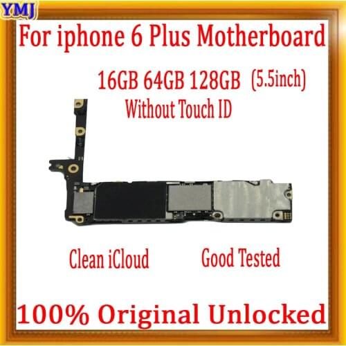 Free iCloud For iPhone 6 Plus 5.5inch Motherboard With/No Touch ID Original Unlocked Logic Board 16GB 64GB 128GB Test well