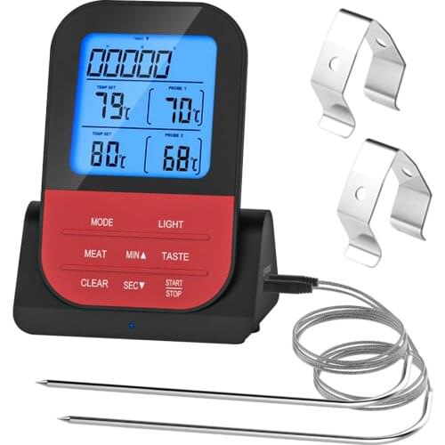 Wireless Waterproof BBQ Thermometer Digital Cooking Meat Food Kitchen Oven Grilling Thermometer With Timer Function