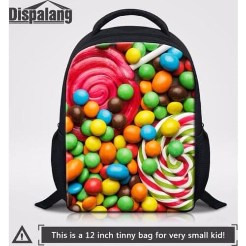 Dispalang Novel Colorful Fruit Candy Chocolate Bean 12 inch Mini Kids School Bag Preschool Backpack Cute Kindergarten Book Bags