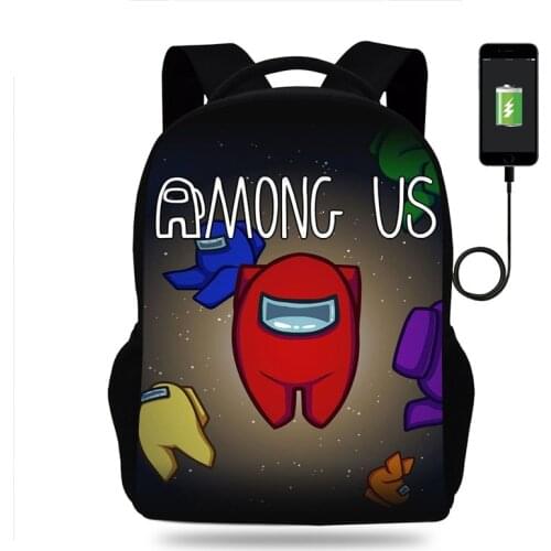 Hot Game Among Us Kids School Backpack for Teenager Boys Children School Bags Girls Bookbag Men Women USB Charging Travel Bags
