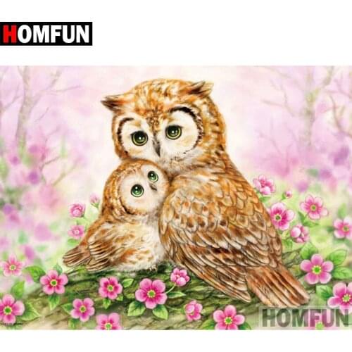 HOMFUN 3D Diamond Painting "Animal owl" DIY Full Rhinestones Drill Cross-stitch Kits Square Round Diamond Embroidery A01085