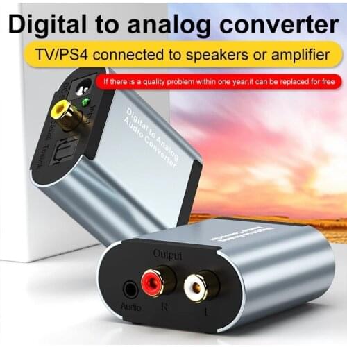 HW-25DA Digital to Analog Audio Converter Optical Fiber Toslink Coaxial Signal to RCA R/L Audio Decoder SPDIF ATV DAC Amplifier