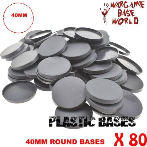 Gaming Miniatures bases 80pcs 40mm ROUND PLASTIC BASES