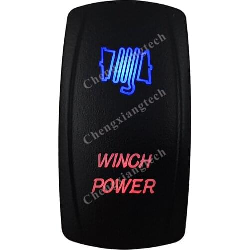 Winch Power Rocker Switch 5 Pins SPST On/Off Blue & Red Led 20A/12V 10A/24V Toggle Switch for Cars,Trucks, RVs, Boats