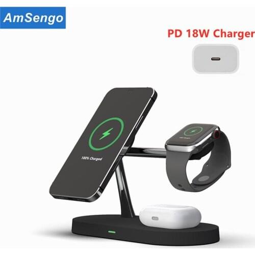 3 in 1 Magnetic Wireless Charger PD Fast Charging Station for Magsafe Chargers iPhone 12 pro Max For Apple Watch 6 Charger Dock