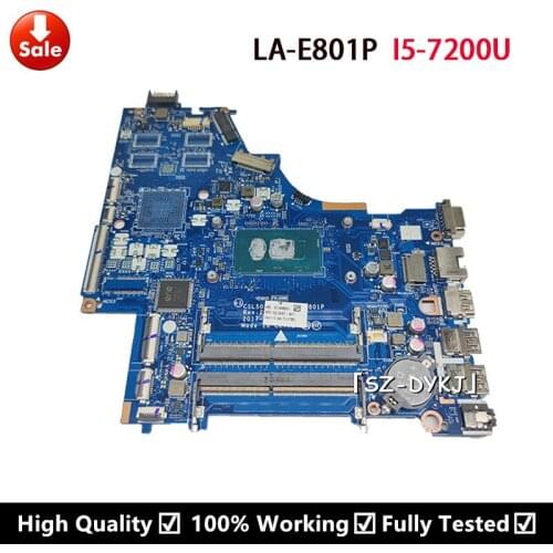 For HP 250 G6 15-BS Laptop Motherboard 926247-601 926247-501 926247-001 CSL50/CSL52 LA-E801P With SR352 i5-7200u Mainboard