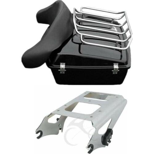 Motorcycle Chopped Trunk Pack Backrest Top Rack Mount For Harley Tour Pak Touring Road King Street Glide Electra Glide 2009-2013