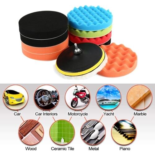 11 pcs Sponge Car Polisher Waxing Pads Buffing Kit for Boat Car Polish Buffer Drill Wheel polisher Removes Scratches