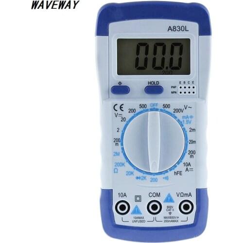 Backlight A830L LCD Digital Multimeter Electric Ammeter Voltmeter Tester Meter Handheld DC AC Voltage Diode Freguency Multimetro