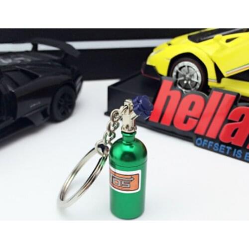 Portable Keychain Creative Metal NOS Mini Nitrous Oxide Bottle Keyring Bag Charm Holder Decorative Bottle Car Home Keychain