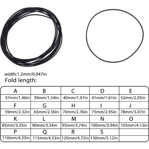 10Pcs Drive Square Belts Rubber DVD Cassette Tape Recorder Turntable Strap 1.2mm