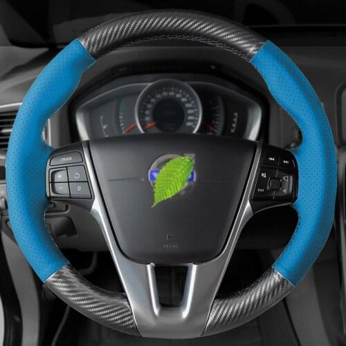 DIY Car Steering Wheel Cover For Volvo XC60 S90 S60 S40 V40 Interior Accessories Carbon Fibre Leather Sewing Auto parts