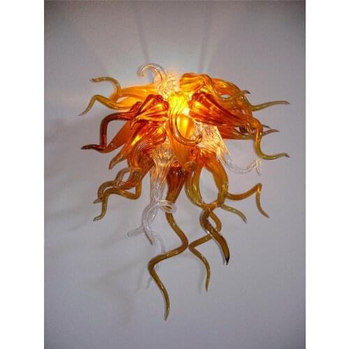 European Style Crystal Hanging Chandelier Long Chain Design Glass Wall Lamps