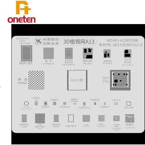 MJ 3D BGA Reballing Stencil for iPHONE 7 8 X XS Max A6 A7 A8 A9 A10 A11 A12 A13