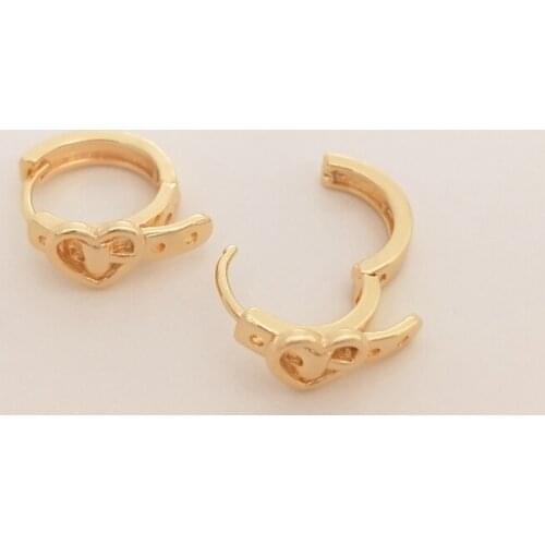 Strengthen Color Retention 14K True Gold Filled Manual Heart Copper Earring Rings DIY Jewelry