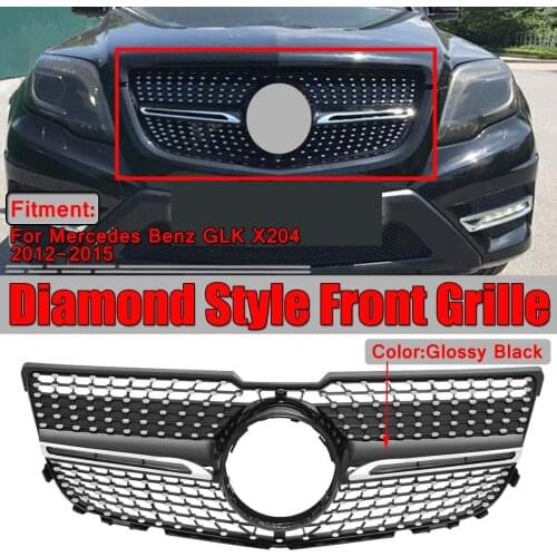 HIgh Quality X204 Diamond Grille Car Front Bumper Grill Grille For Mercedes For Benz GLK X204 GLK250 GLK300 GLK350 2013-2015
