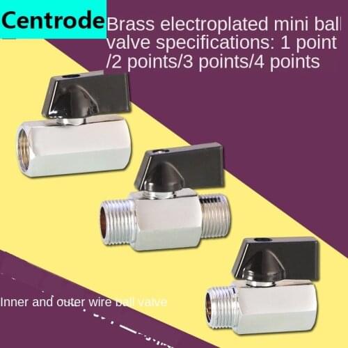 1/8IN 1/4IN 3/8IN 1/2IN Small Ball Valve 1 / 4DN8 Mini Ball Valve Switch Inner and Outer Teeth Double Outer Wire Copper Valve