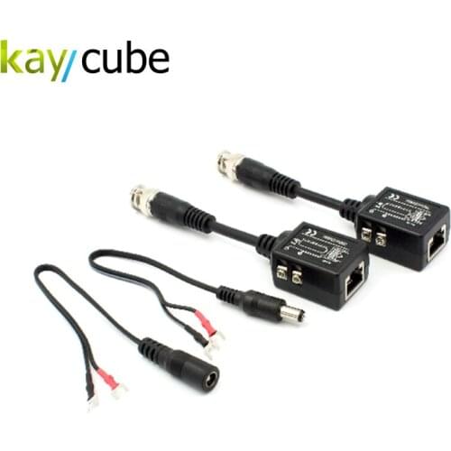 2Pairs Ahd Camera Connector Bnc Connector And Rj45 Video Balun Passive Twisted Pair Video Balun Transceiver For Cctv Surveillanc