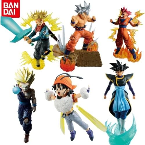 20cm BANDAI Ichibansho Dragon Ball Z DOKKAN BATTLE 6th SP Goku Burst Red God Goku Zamas Pan Super Gohan Anime Figure Toys Kid