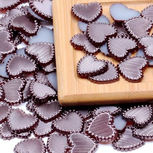 40pcs 14mm Heart Shape Flatback Half Pearls Rhinestone For Nail Art Cellphone DIY Jewelry Crafts Decorations