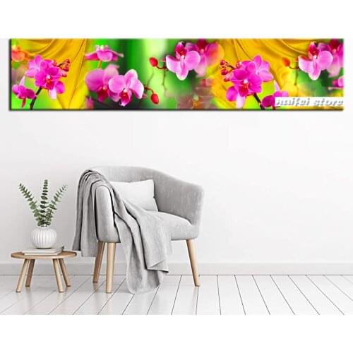 5D Diamond Embroidery Pink Orchid Picture Diamond Painting Full Square Round Rhinestone Mosaic Handmade Hobby Large size Flower