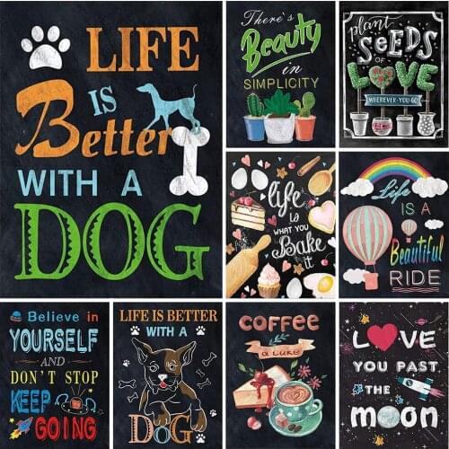 5D Diamond Painting Blackboard Text DIY Diamond Embroidery Full Drill Handicraft Art Home Decoration