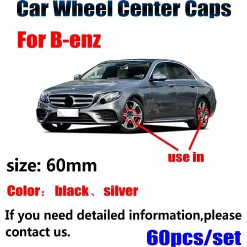 60pcs 60mm black silver car Wheel center Hub Caps rim Covers For Mercedes Benz A B C CLA CLS G M R Accessories