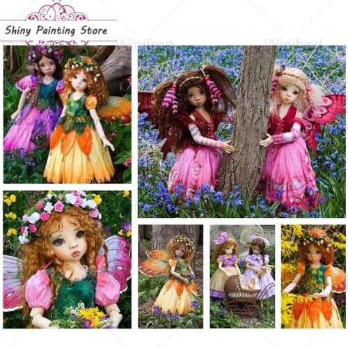 Diamond Embroidery Puppet Doll Angel Girl Cross Stitch Diamond Painting Forest Landscape Mosaic Art Diamond Picture Home Decor