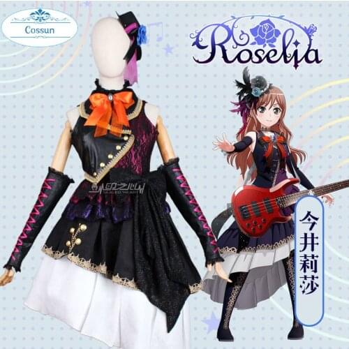 Anime!BangDream Roselia Yukina Minato Imai Lisa Concert SJ Elegant Uniforms Cosplay Costume Party Role Play Outfit Women